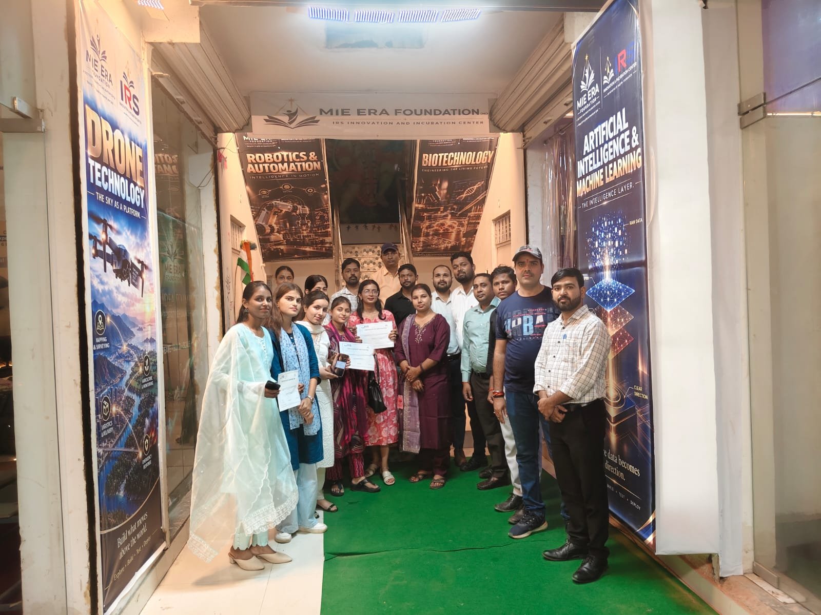 A moment of recognition and achievement by distributing certificates